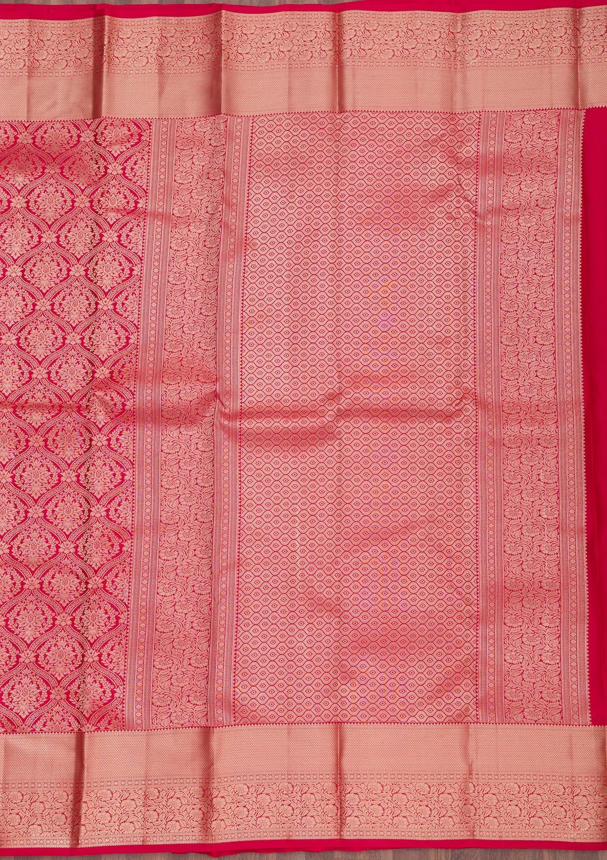 Red Zariwork Pure Silk Saree-Koskii