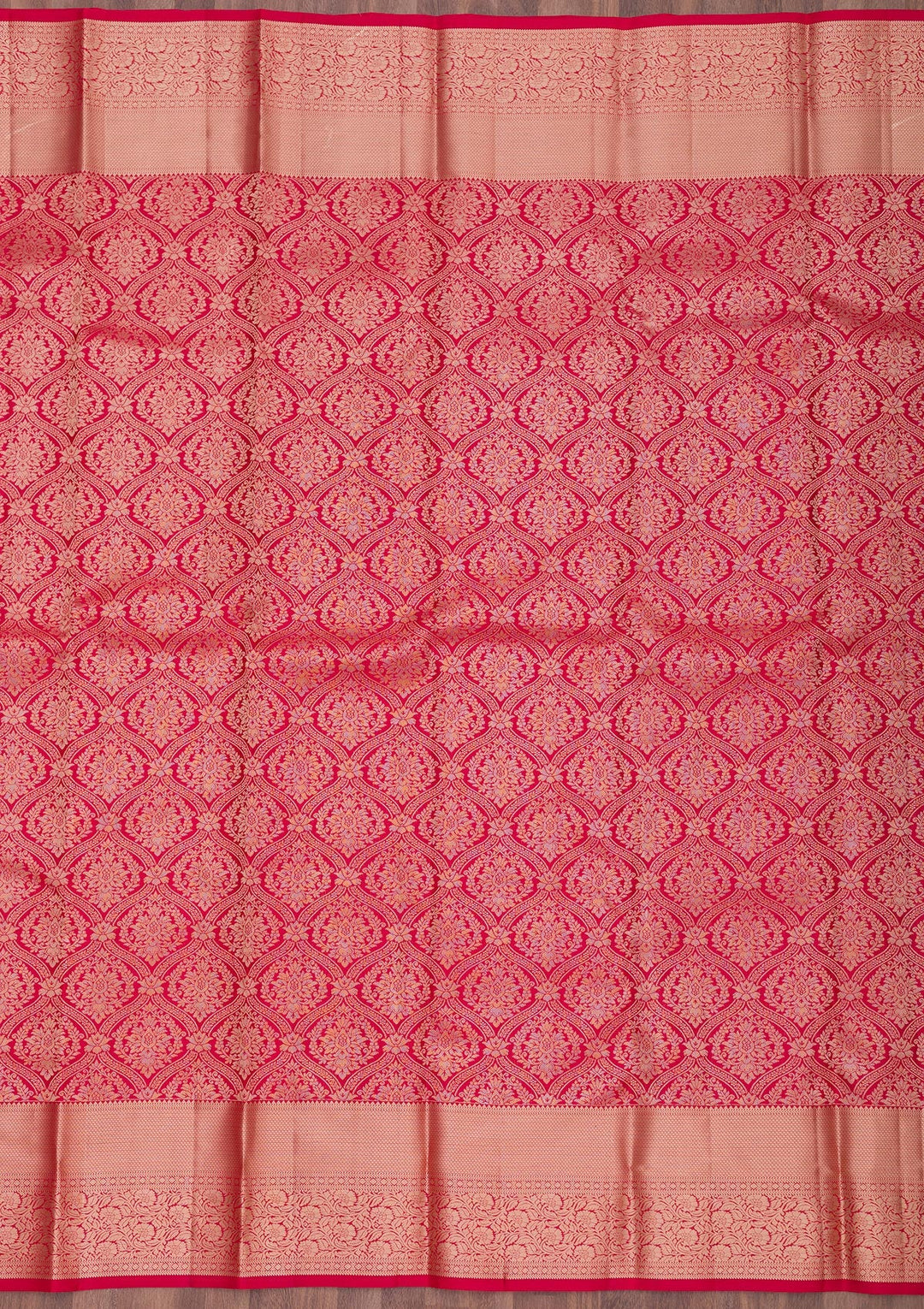 Red Zariwork Pure Silk Saree-Koskii
