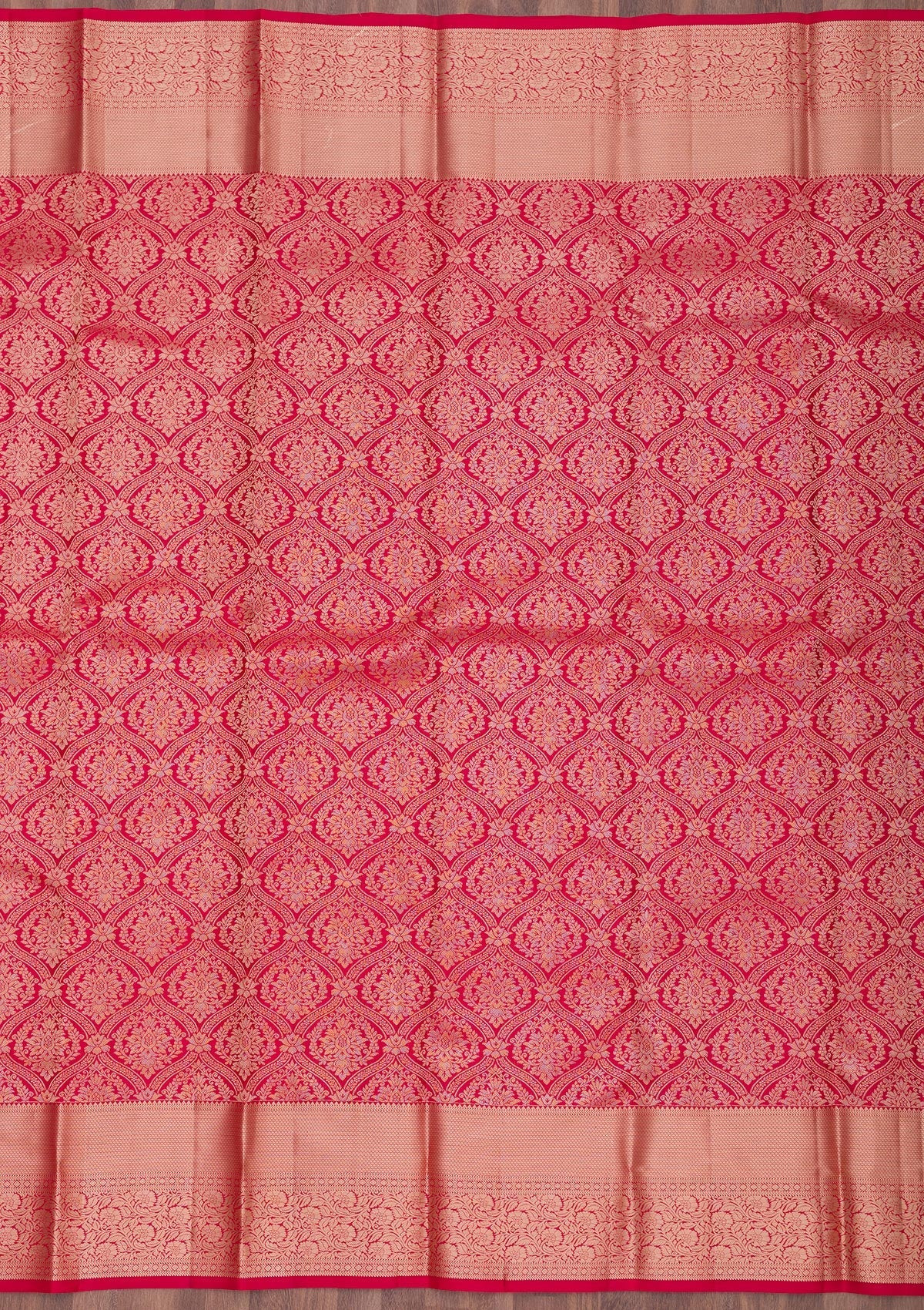 Red Zariwork Pure Silk Saree-Koskii
