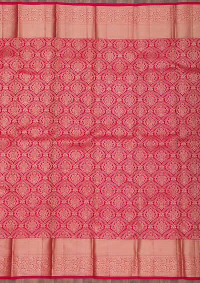 Red Zariwork Pure Silk Saree-Koskii