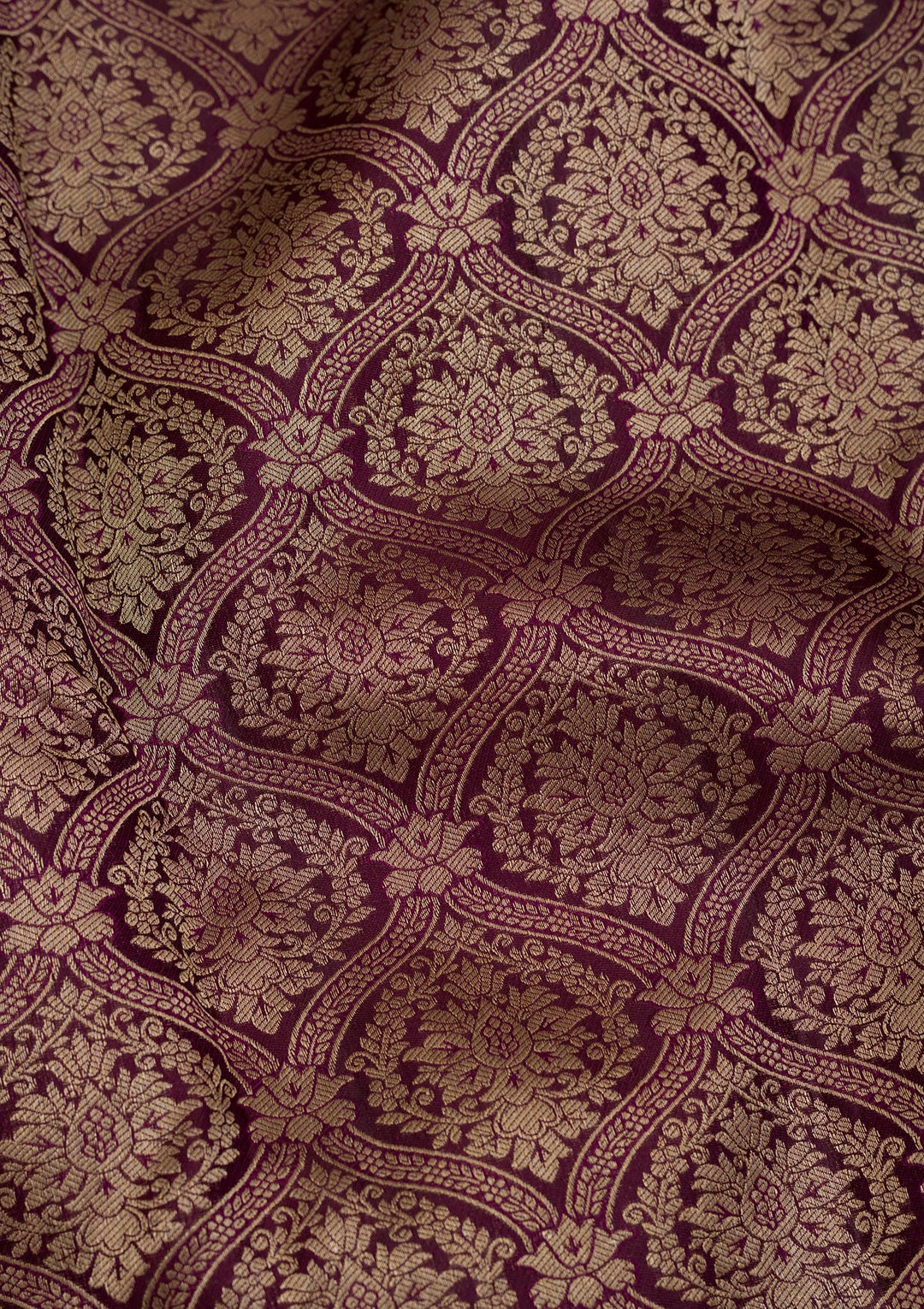 Wine Zariwork Pure Silk Saree-Koskii