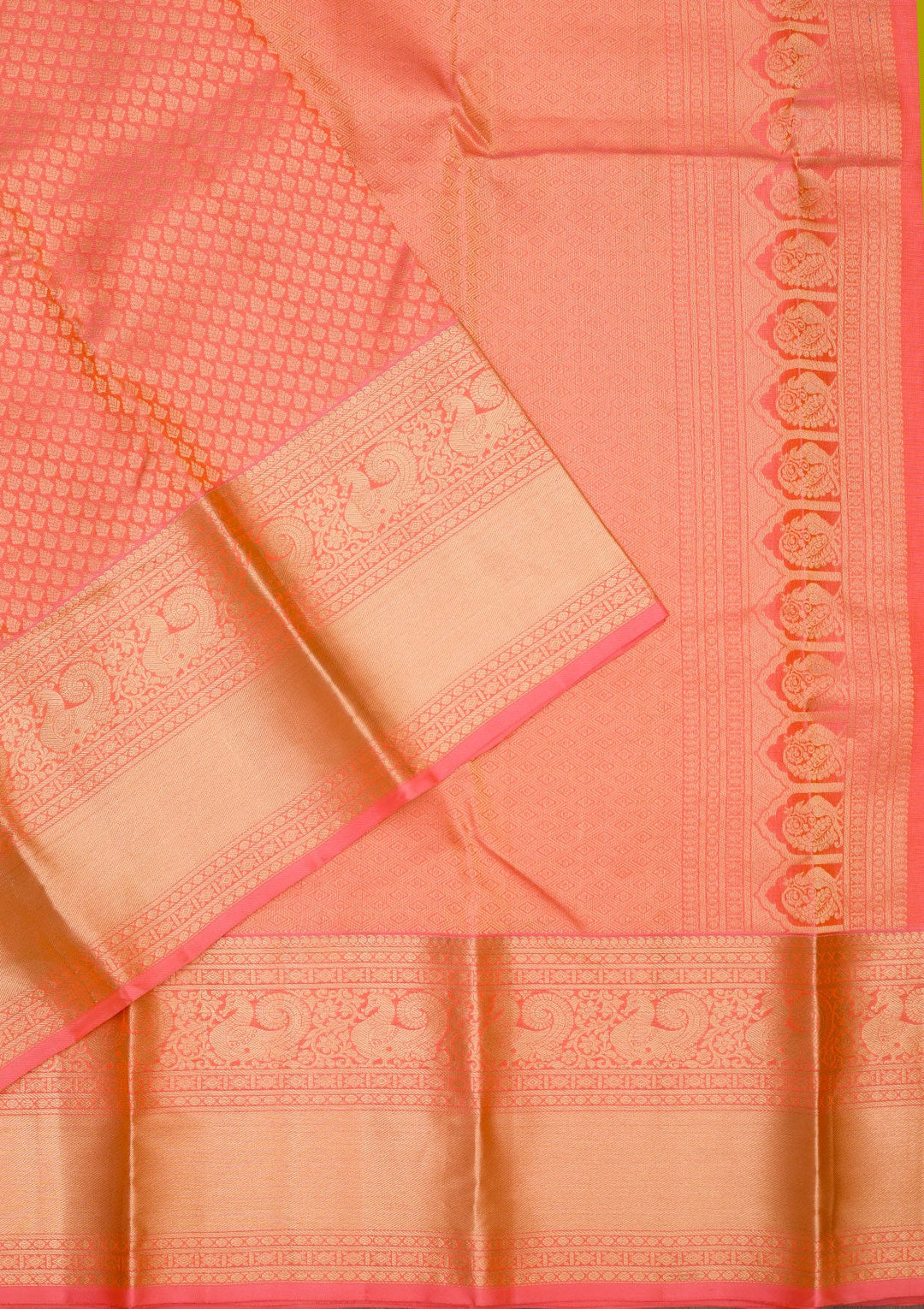 Orange Zariwork Pure Silk Saree-koskii