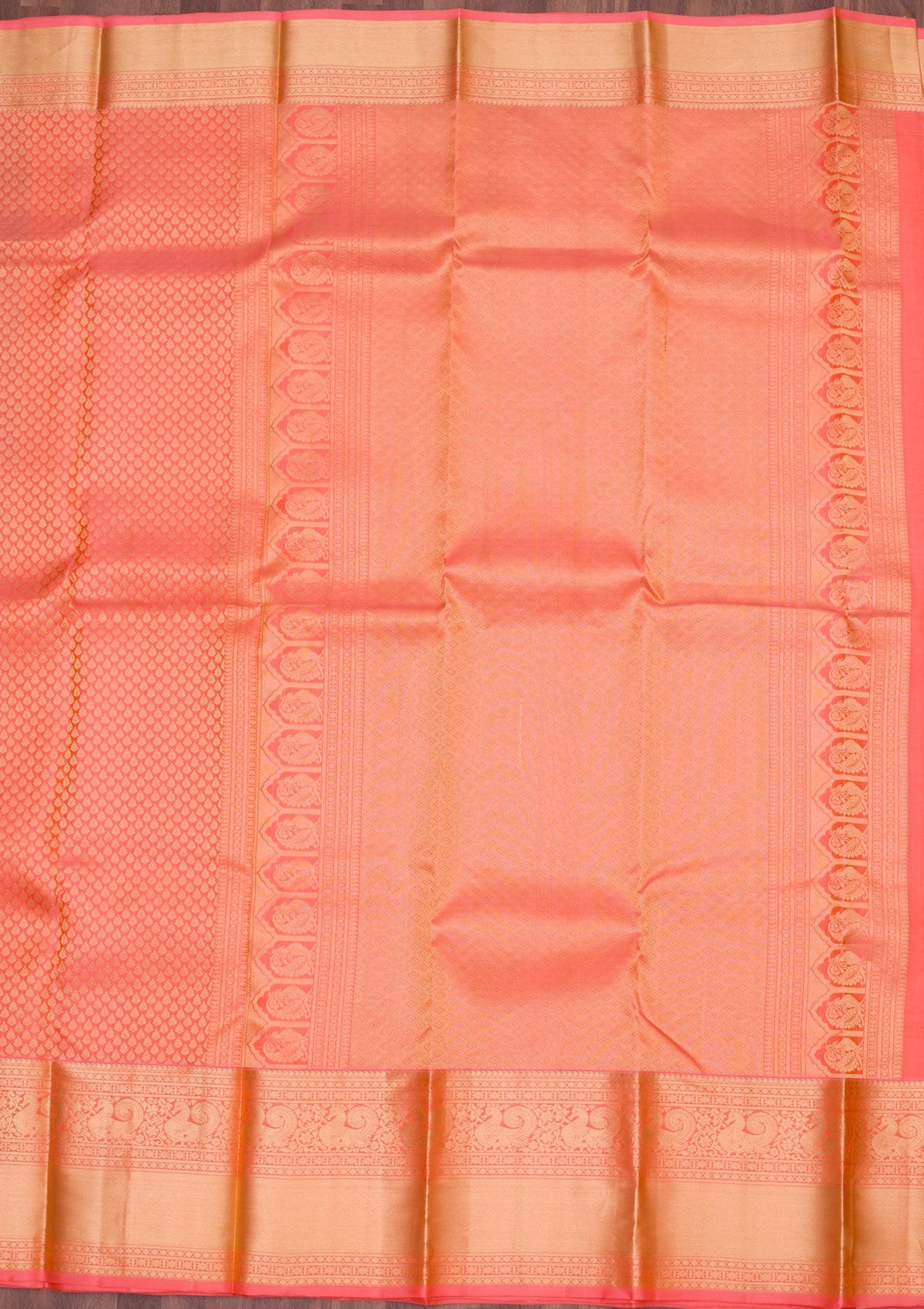 Orange Zariwork Pure Silk Saree-koskii