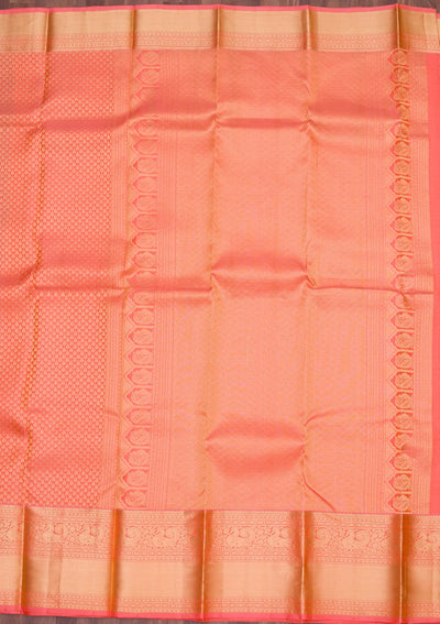 Orange Zariwork Pure Silk Saree-koskii