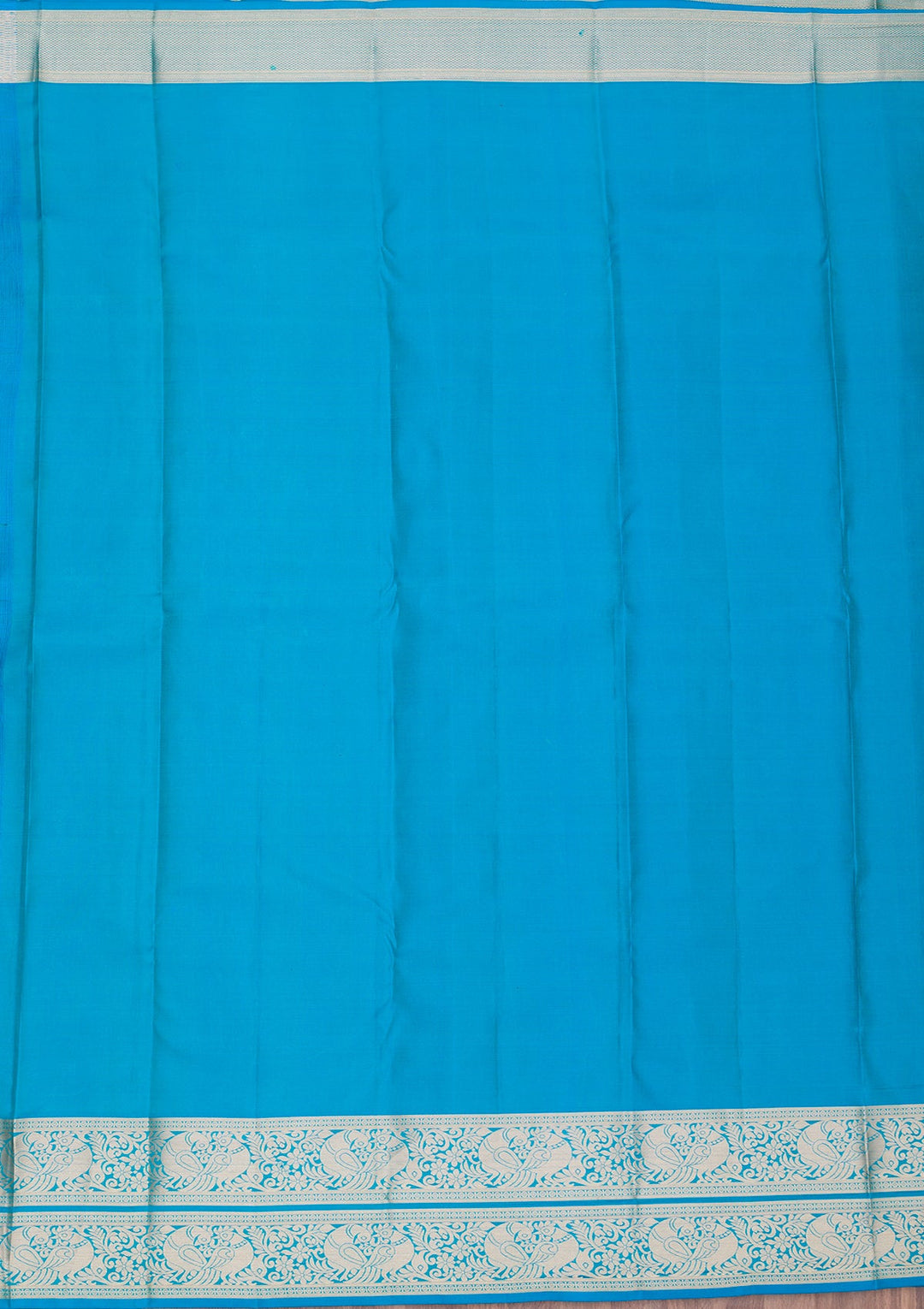 Turquoise Blue Zariwork Pure Silk Saree-Koskii