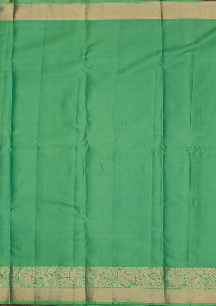 Parrot Green Zariwork Pure Silk Saree-Koskii