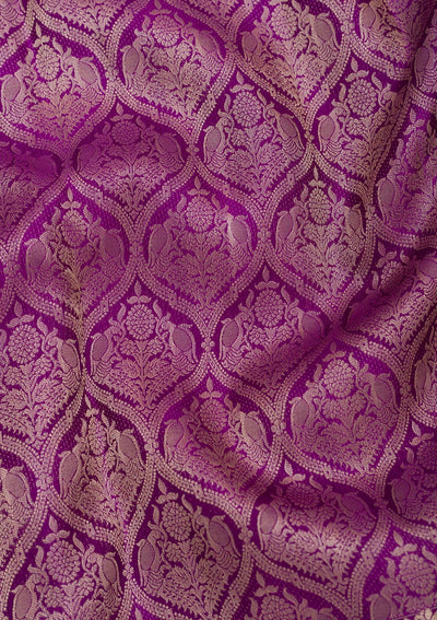 Purple Zariwork Pure Silk Saree-Koskii