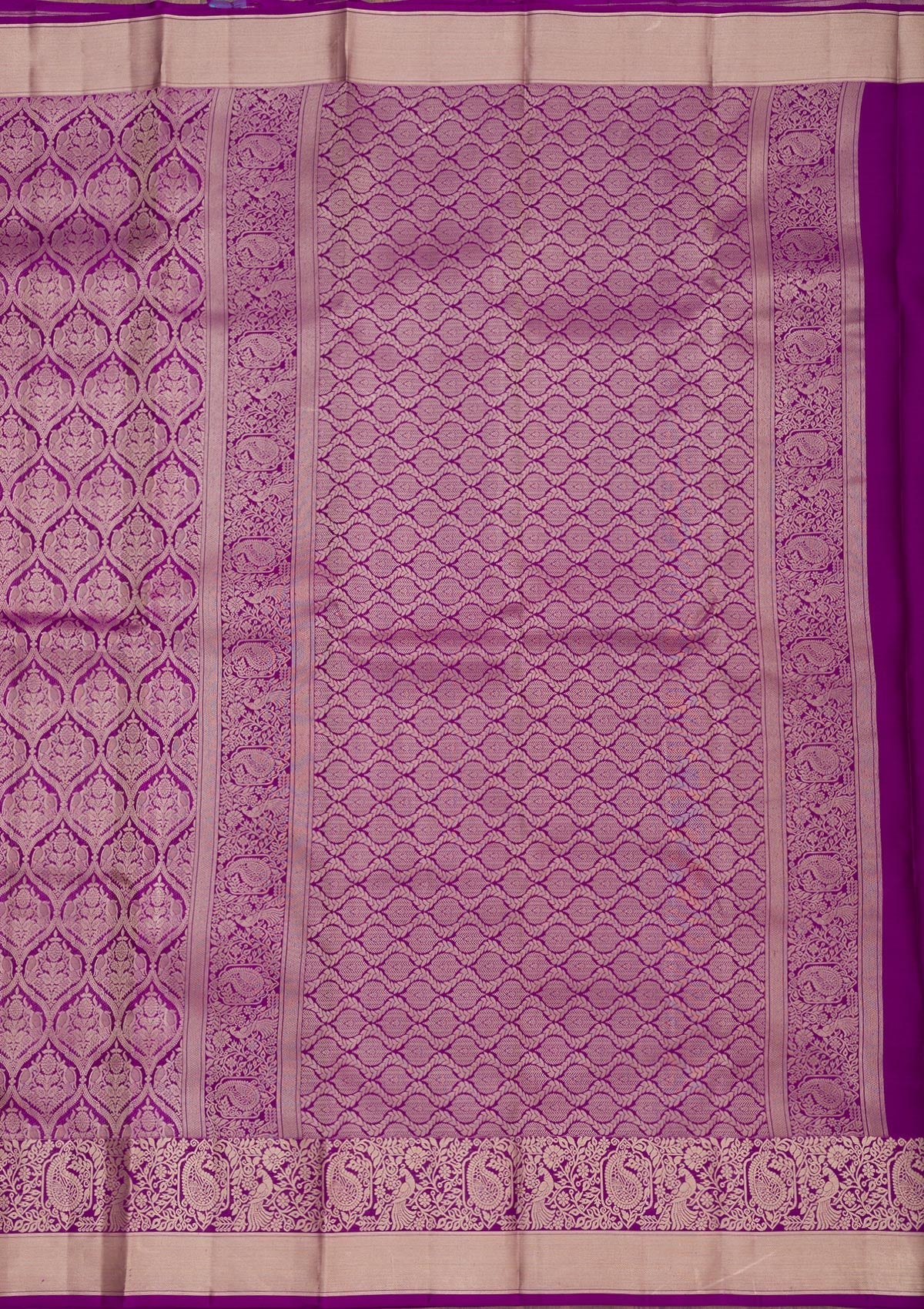 Purple Zariwork Pure Silk Saree-Koskii