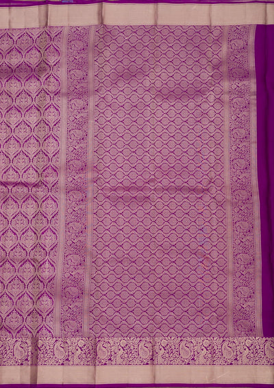 Purple Zariwork Pure Silk Saree-Koskii