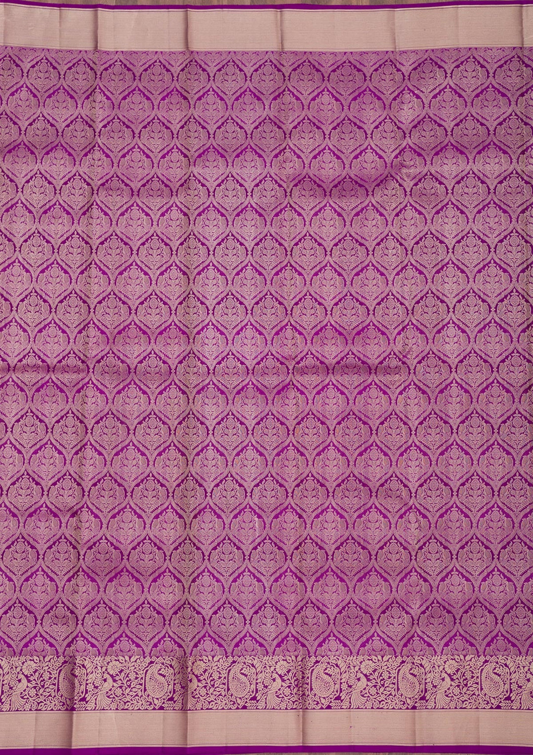 Purple Zariwork Pure Silk Saree-Koskii