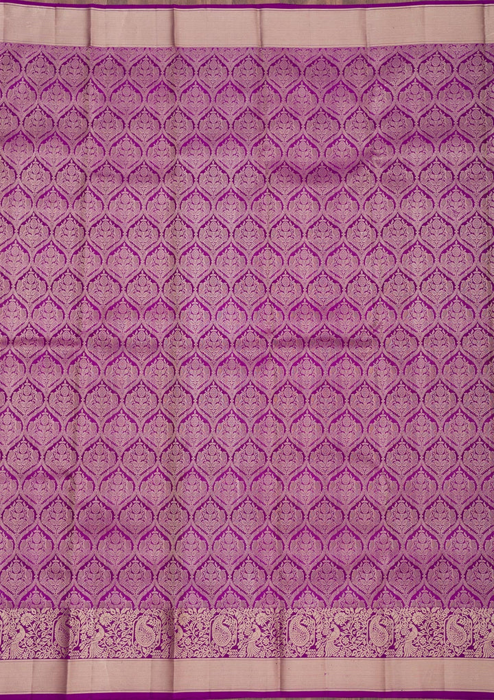 Purple Zariwork Pure Silk Saree-Koskii