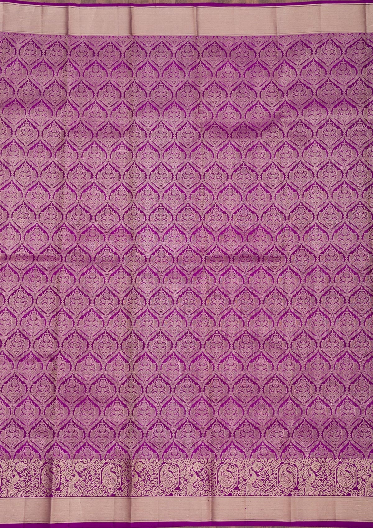Purple Zariwork Pure Silk Saree-Koskii