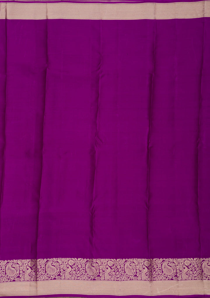 Purple Zariwork Pure Silk Saree-Koskii