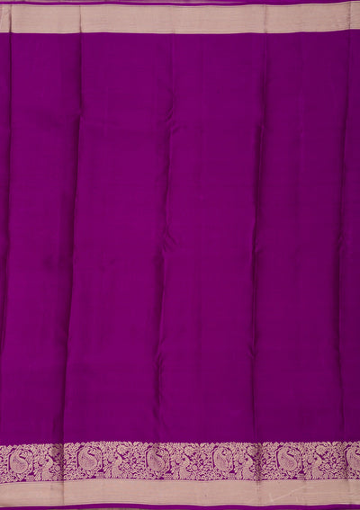 Purple Zariwork Pure Silk Saree-Koskii