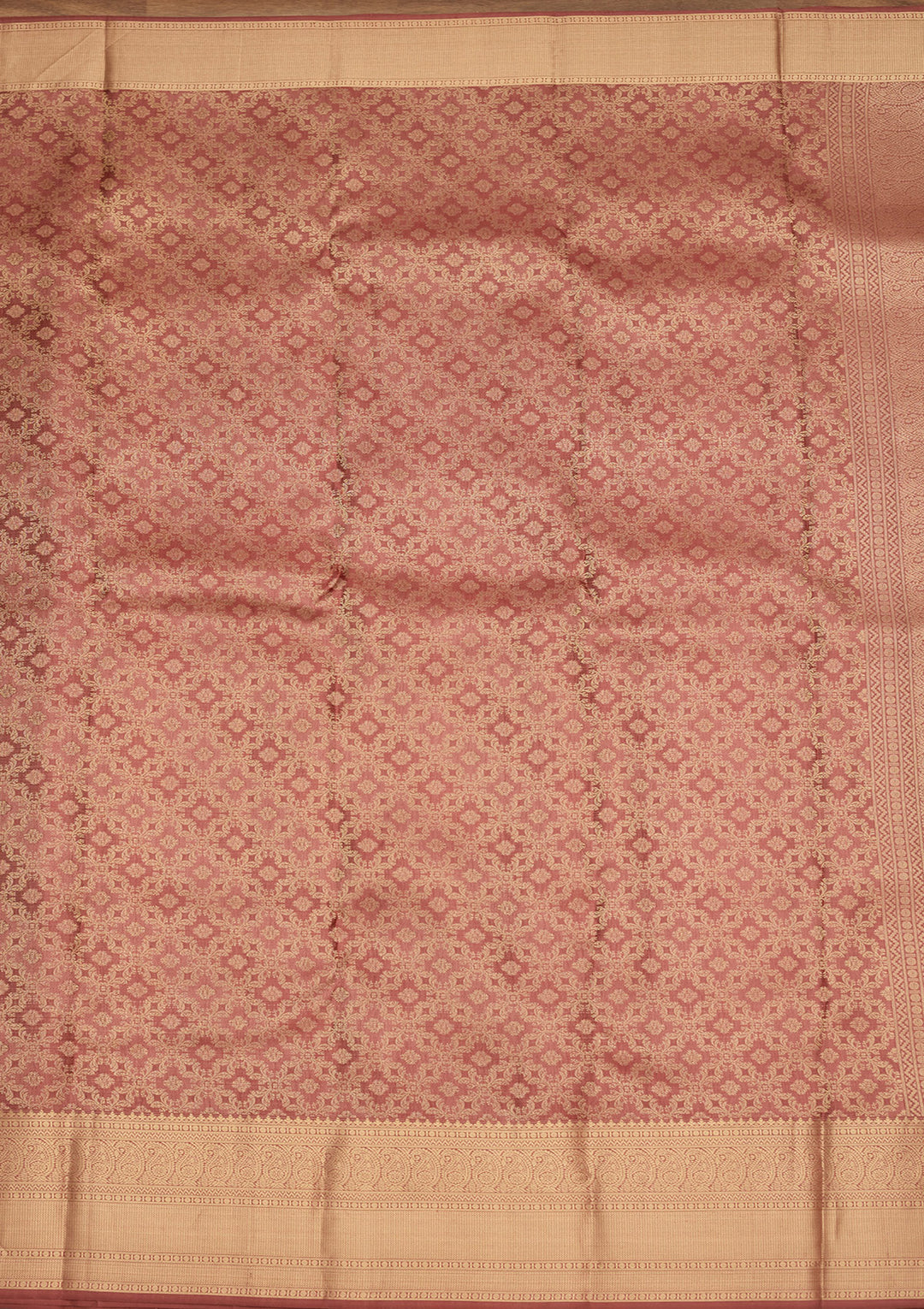 Brown Zariwork (Gold) Silk Silk Saree