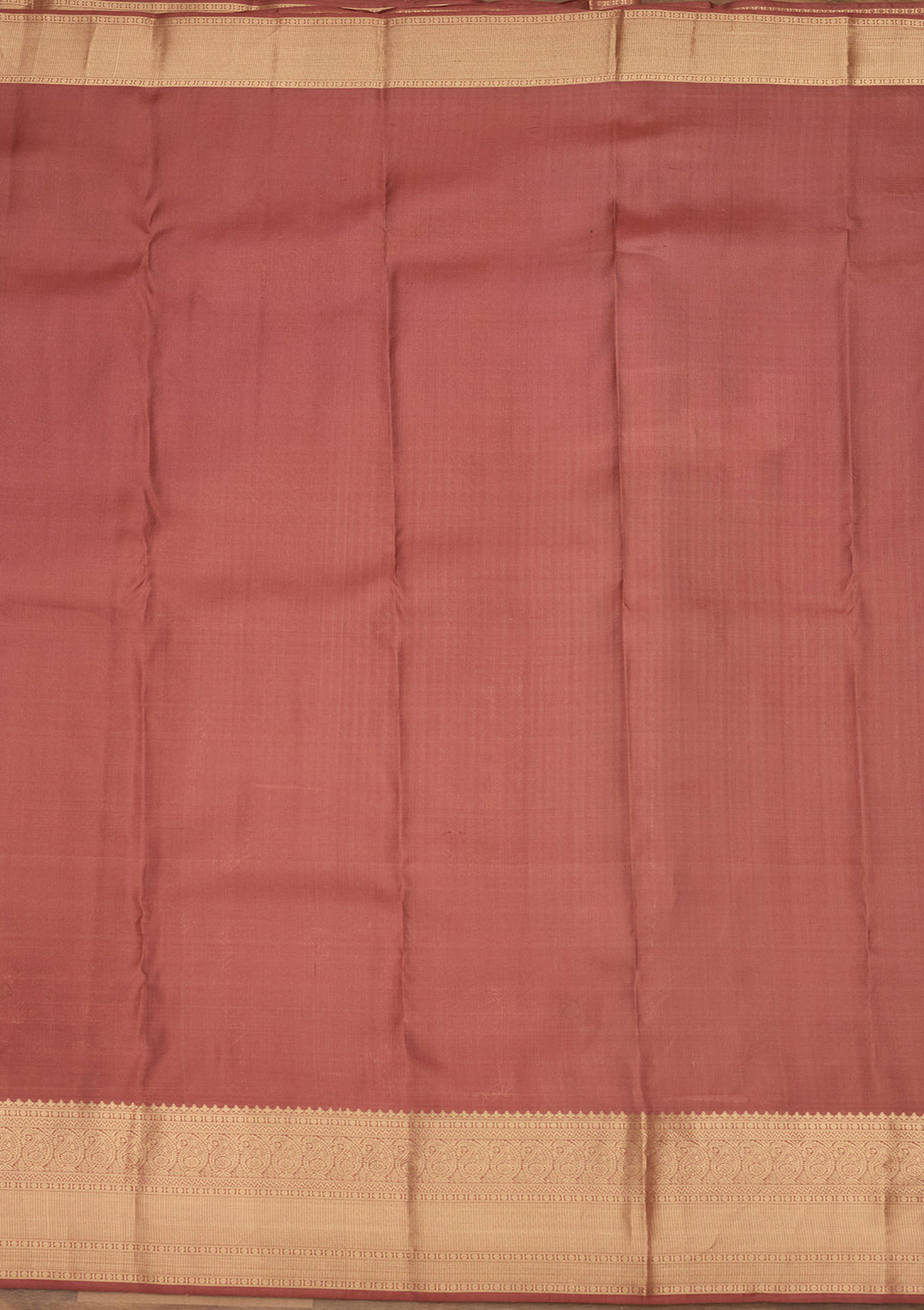 Brown Zariwork (Gold) Silk Silk Saree