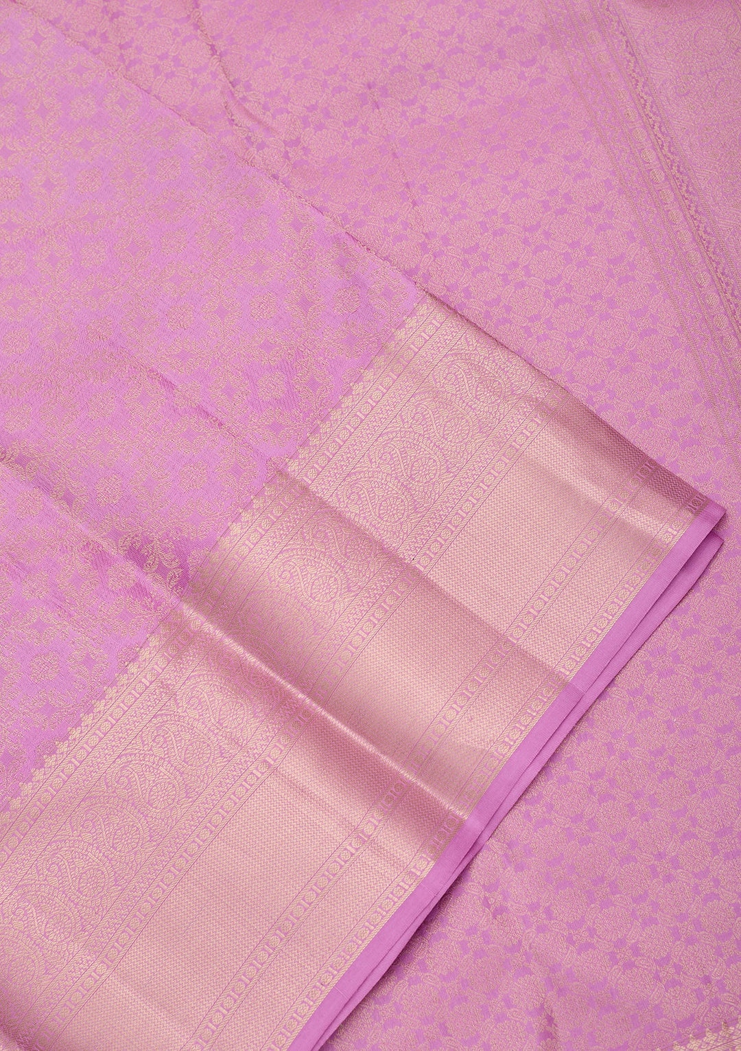 Light Lavender Zariwork (Gold) Pure Silk Saree