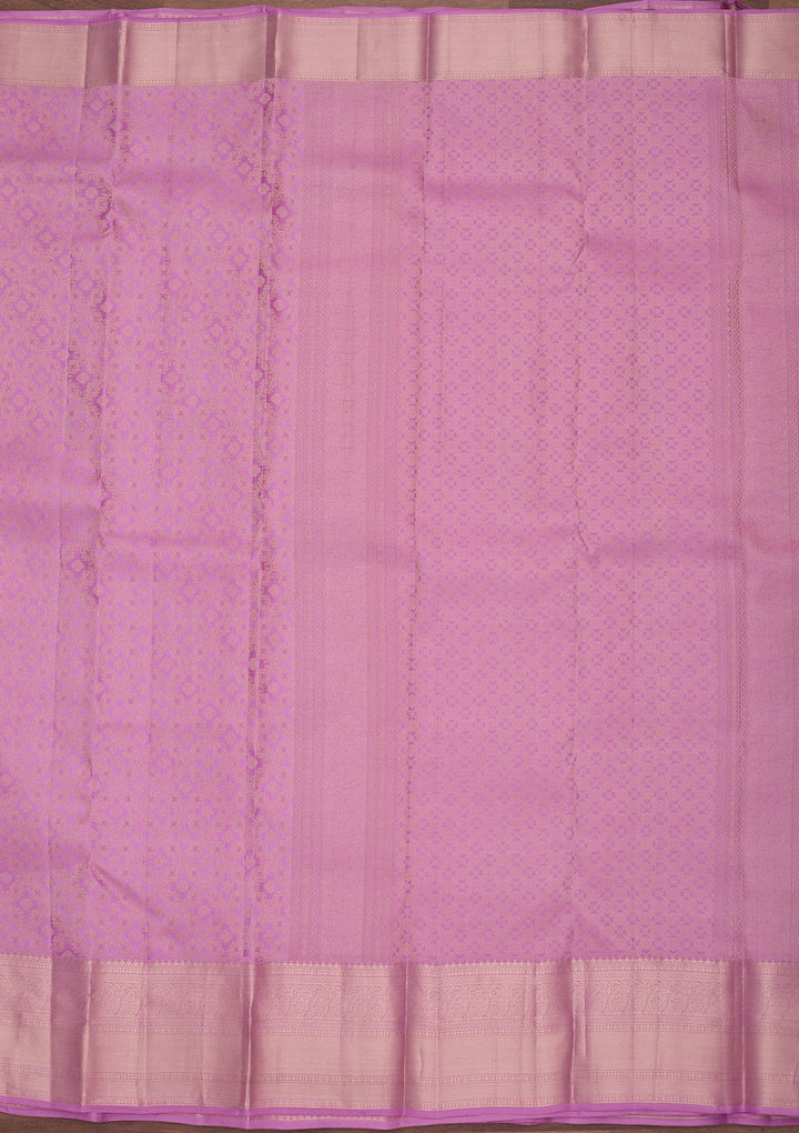Light Lavender Zariwork (Gold) Pure Silk Saree