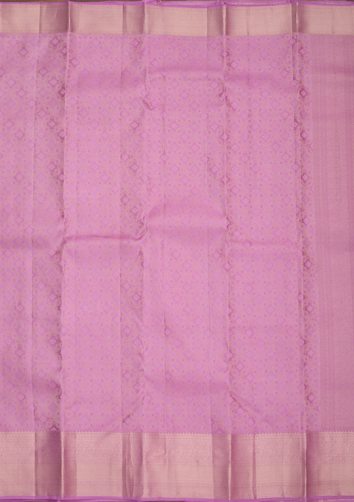 Light Lavender Zariwork (Gold) Pure Silk Saree
