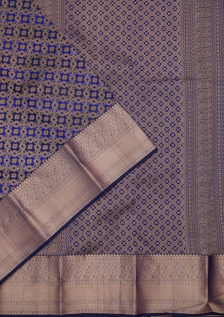 Royal Blue Zariwork (Gold) Pure Silk Saree