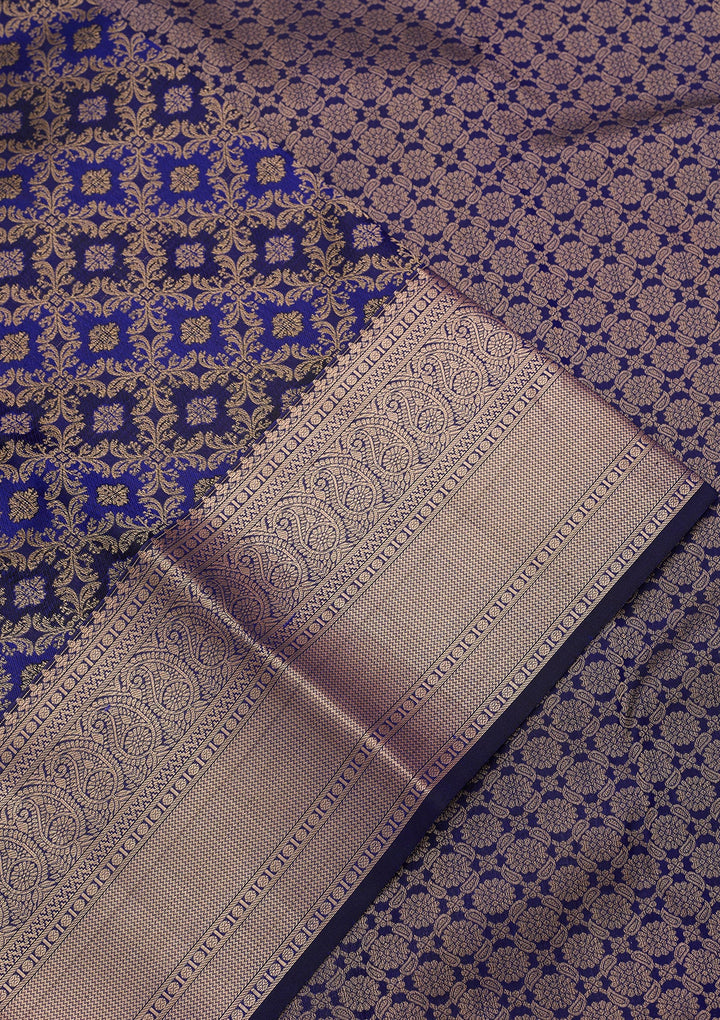 Royal Blue Zariwork (Gold) Pure Silk Saree