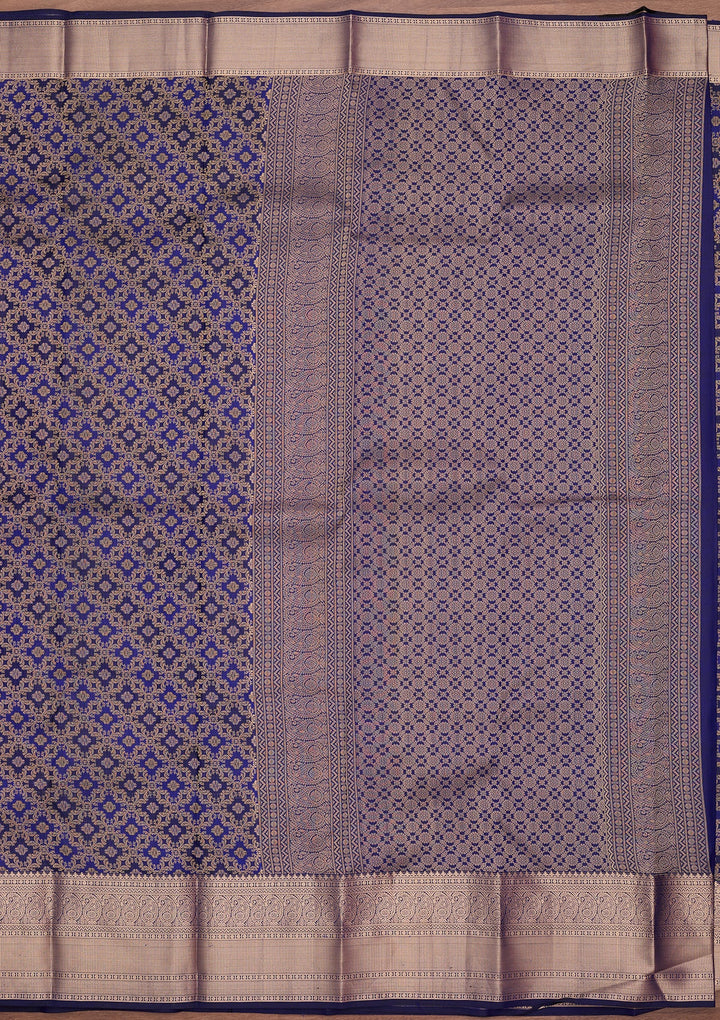 Royal Blue Zariwork (Gold) Pure Silk Saree
