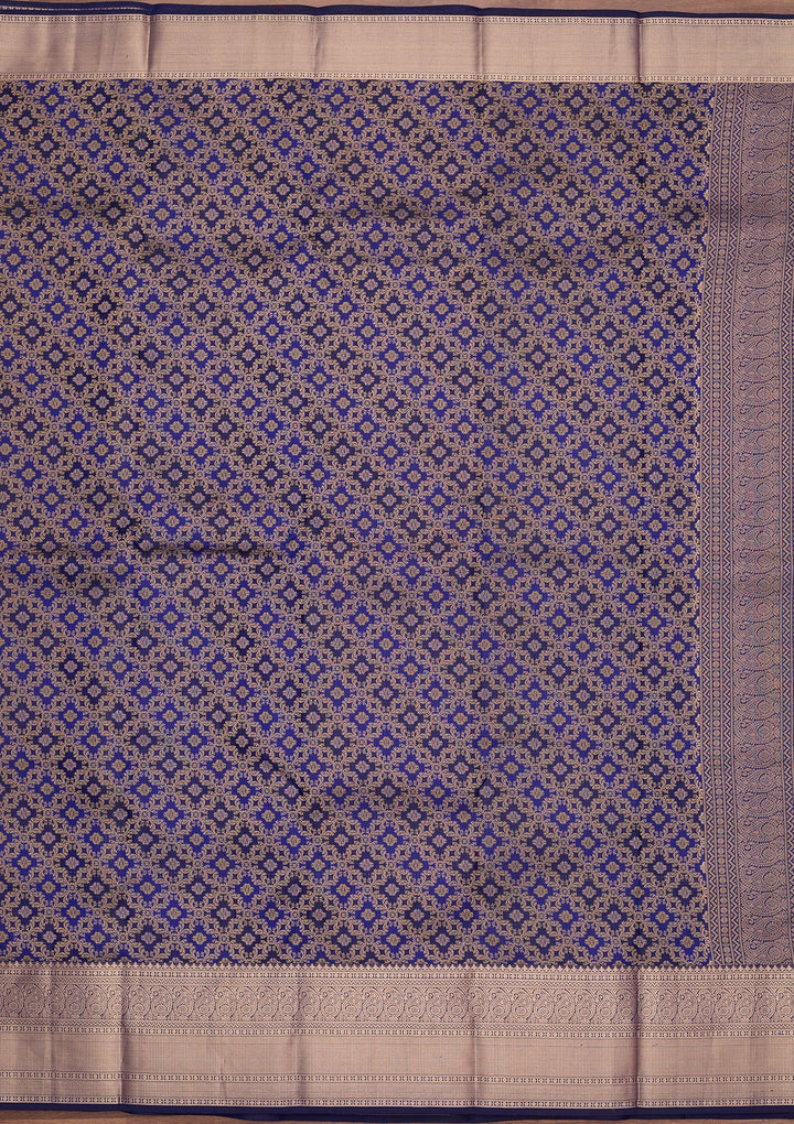 Royal Blue Zariwork (Gold) Pure Silk Saree