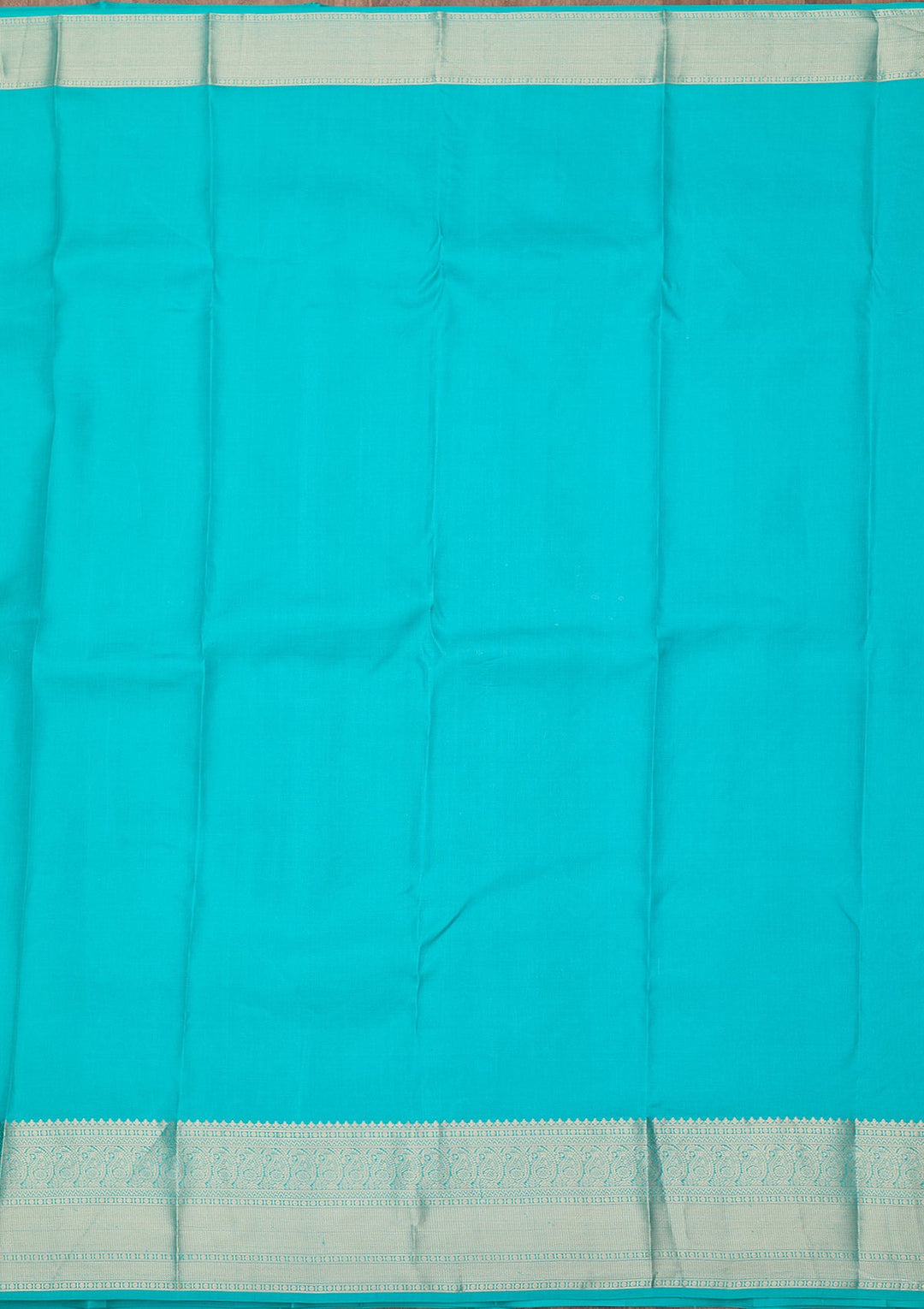 Turquoise Blue Zariwork (Silver) Silk Silk_Saree