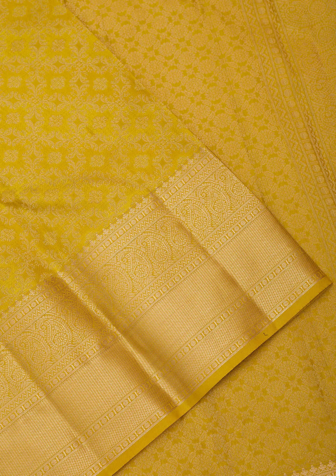 Yellow Zariwork (Gold) Pure Silk Saree