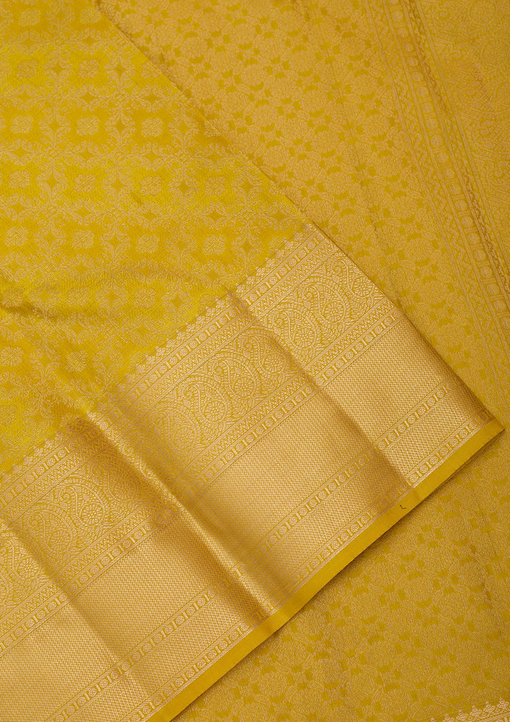 Yellow Zariwork (Gold) Pure Silk Saree