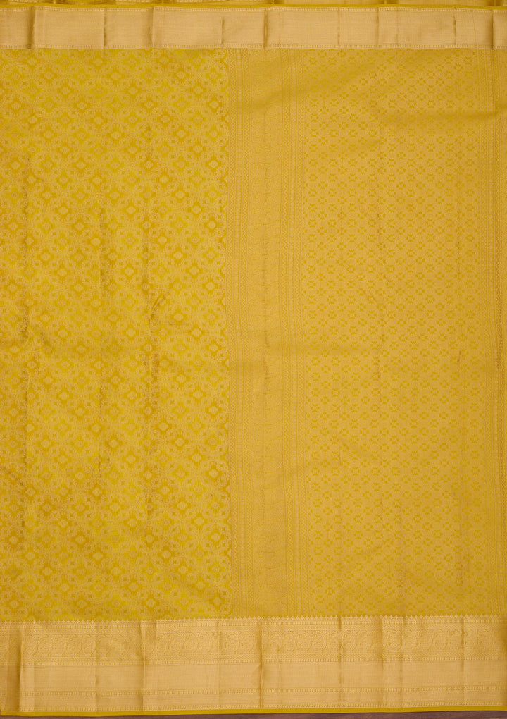 Yellow Zariwork (Gold) Pure Silk Saree
