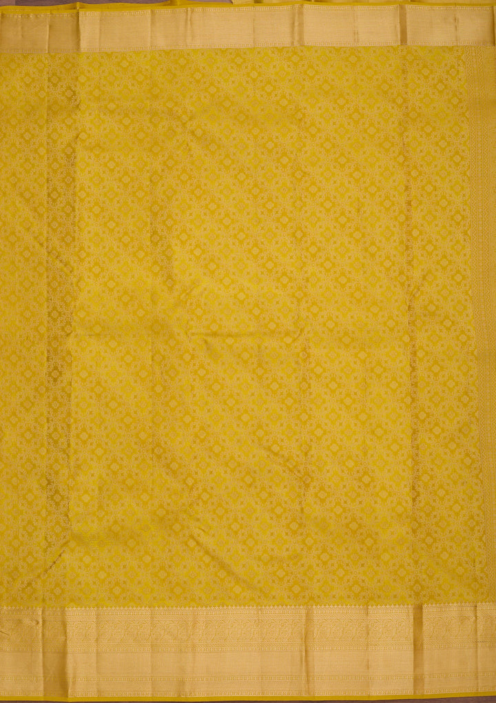 Yellow Zariwork (Gold) Pure Silk Saree