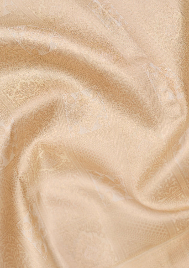 Cream Zariwork (Silver) Silk Silk_Saree