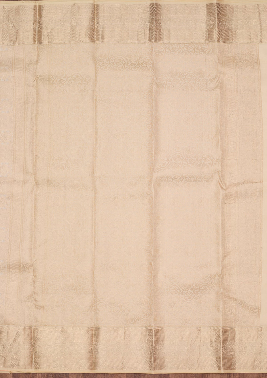 Cream Zariwork (Silver) Silk Silk_Saree