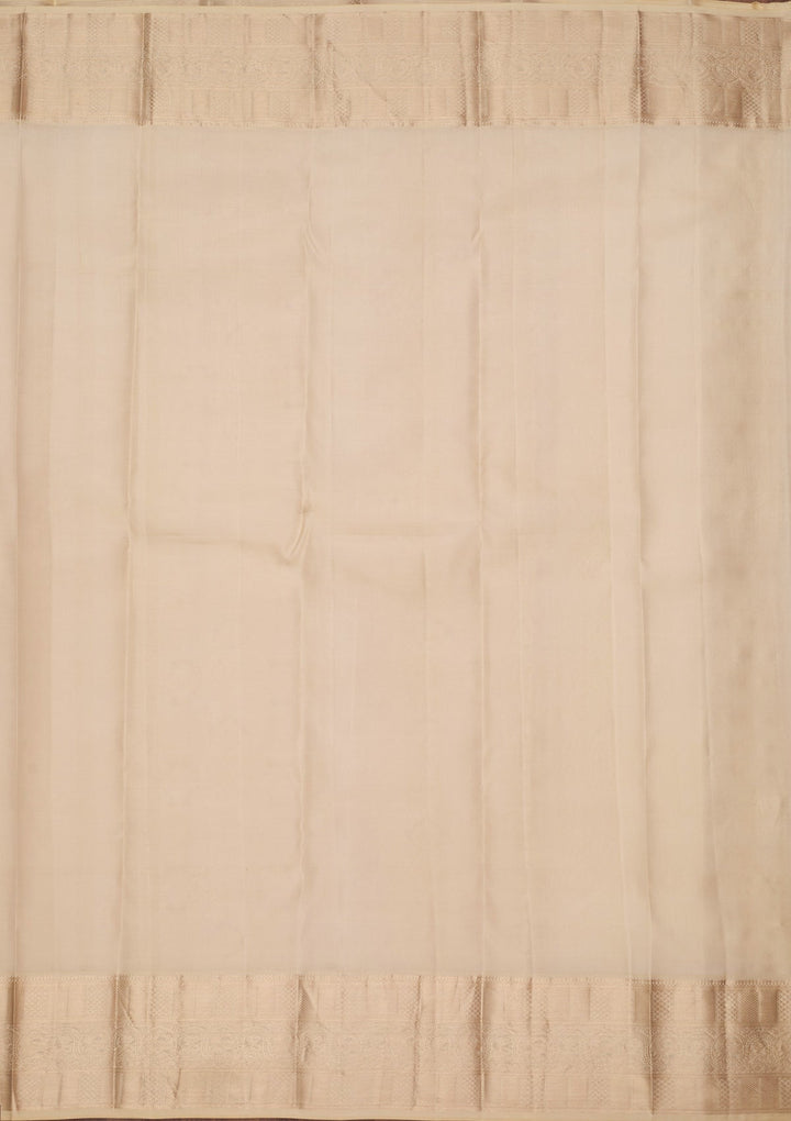 Cream Zariwork (Silver) Silk Silk_Saree