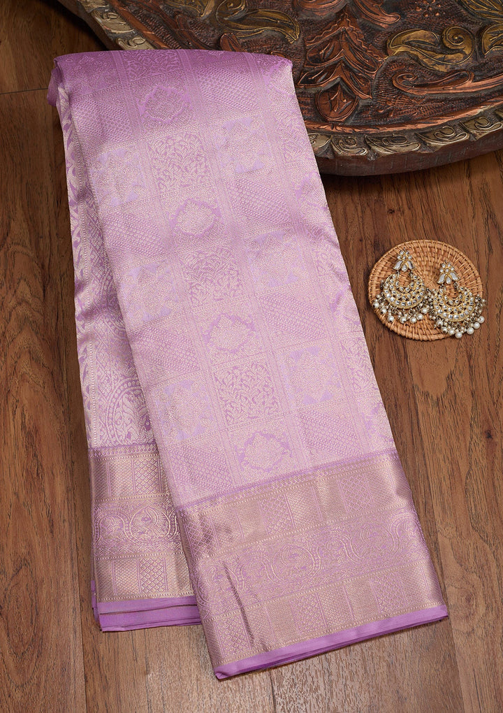 Lavender Zariwork (Silver) Silk Silk_Saree