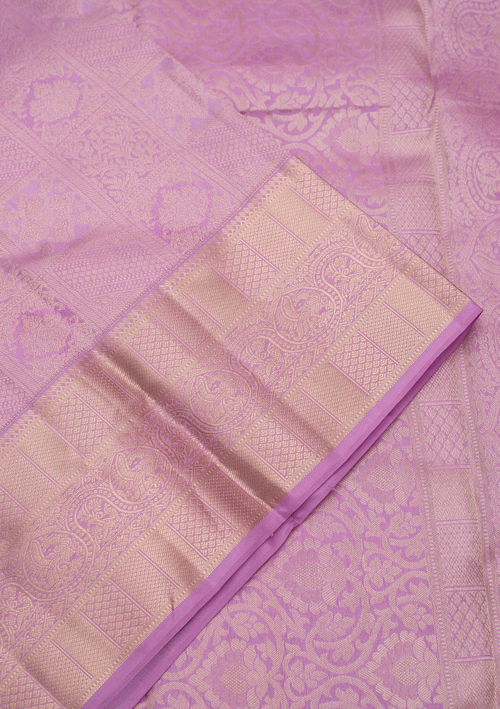 Lavender Zariwork (Silver) Silk Silk_Saree