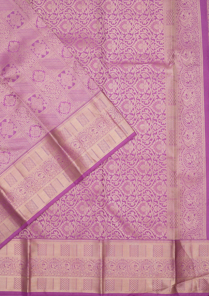 Light Lavender Zariwork Pure Silk Saree