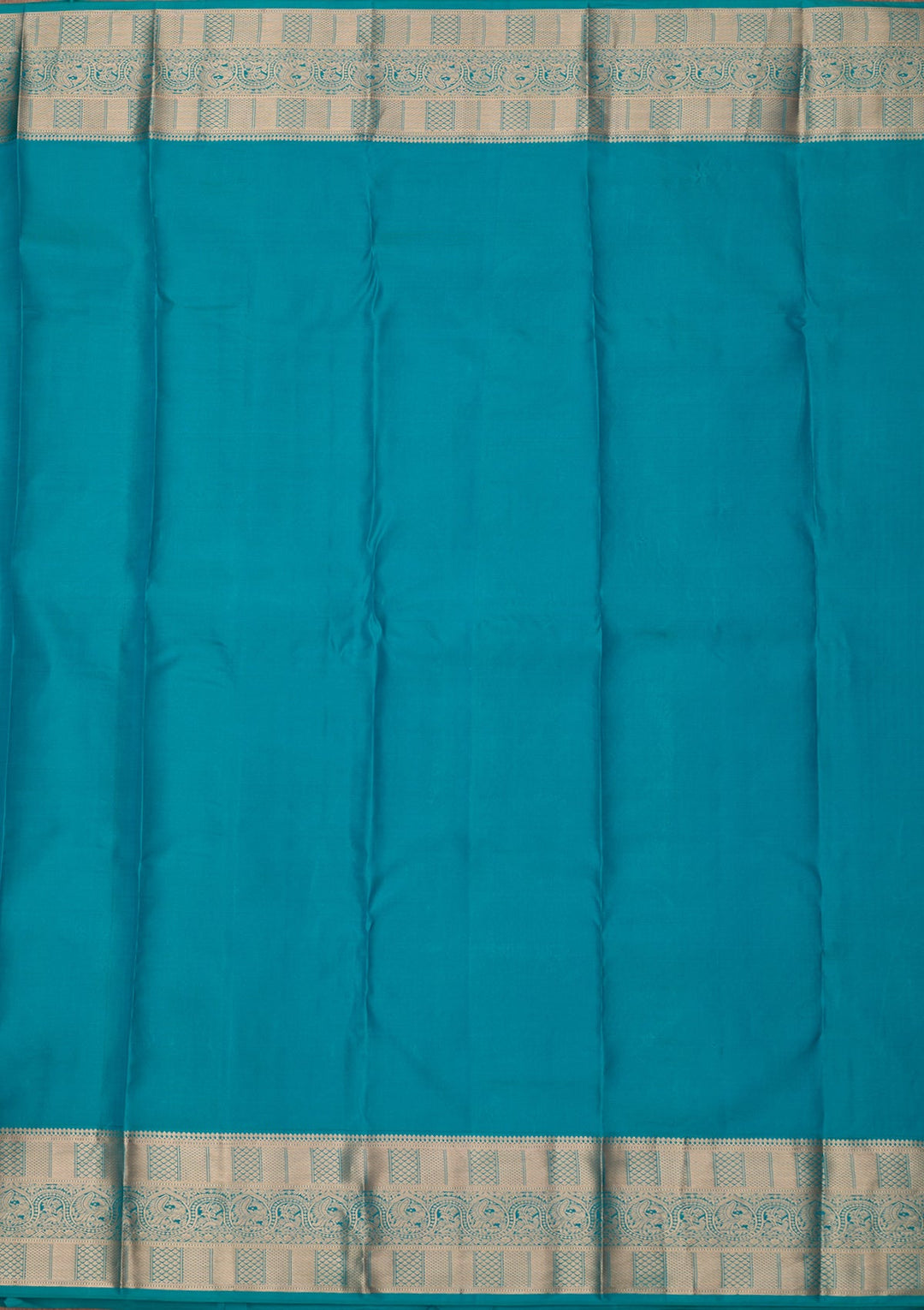 Peacock Blue Zariwork (Gold) Silk Silk_Saree