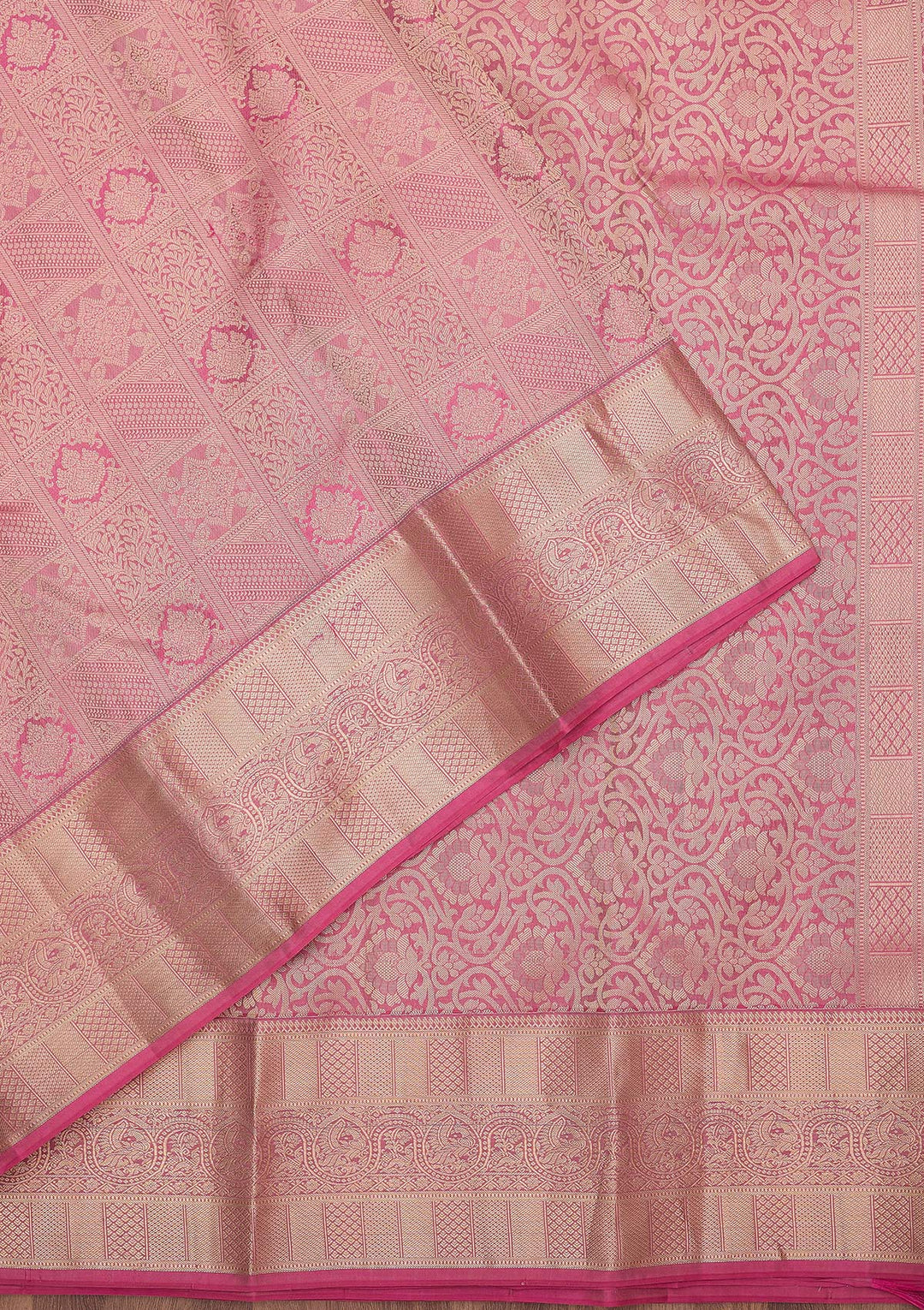 Pink Zariwork Pure Silk Saree