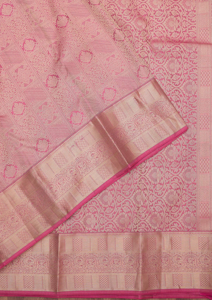 Pink Zariwork Pure Silk Saree
