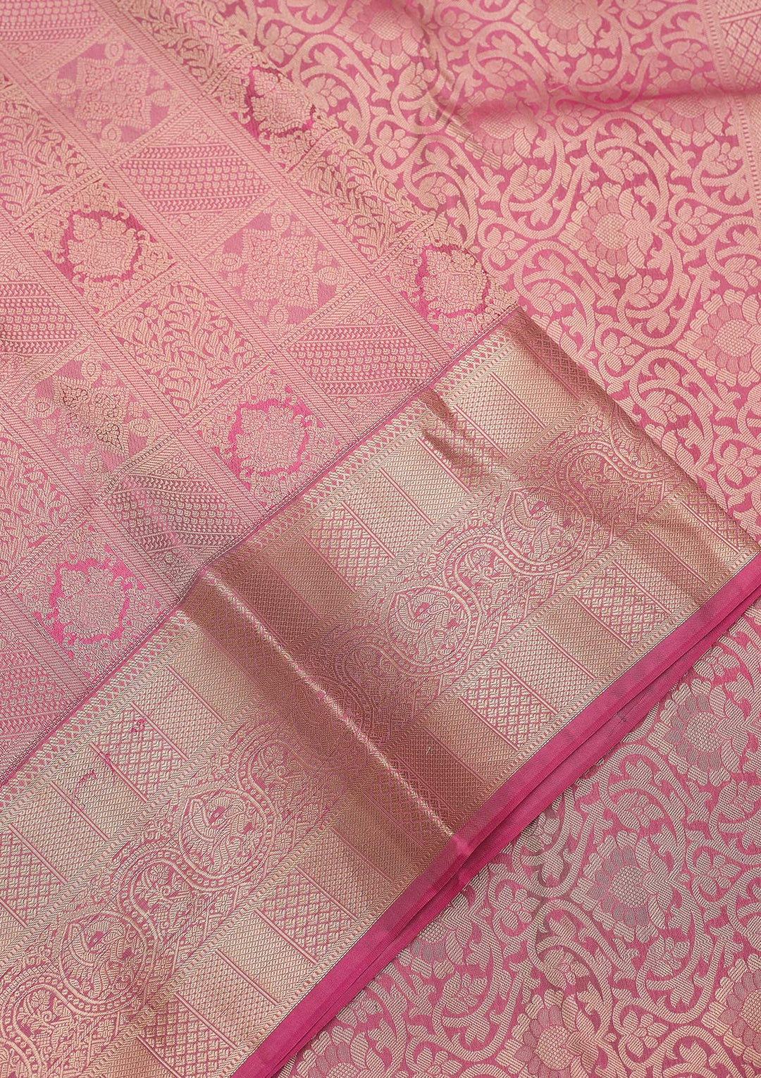 Pink Zariwork Pure Silk Saree