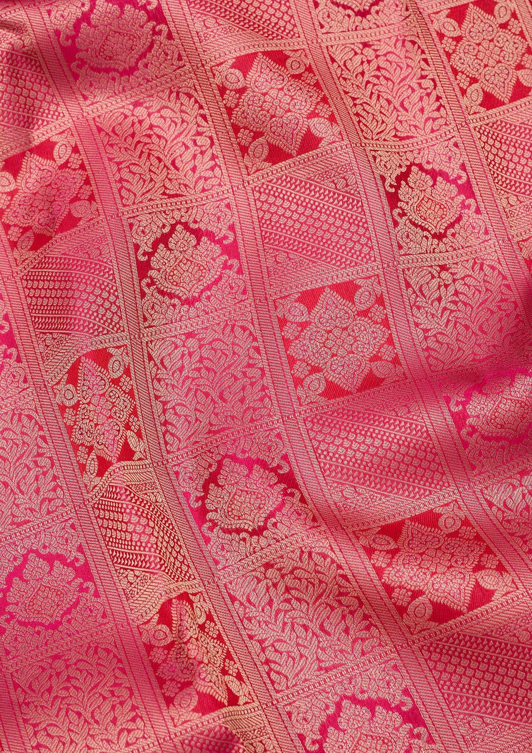 Rani Pink Zariwork Pure Silk Saree