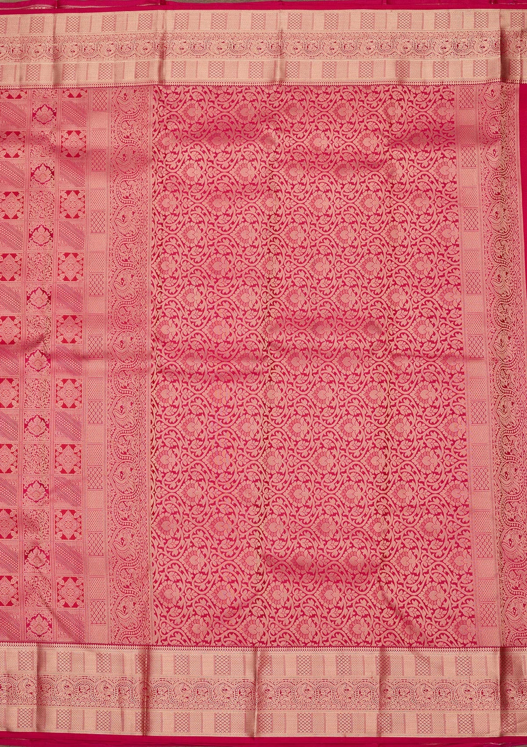Rani Pink Zariwork Pure Silk Saree