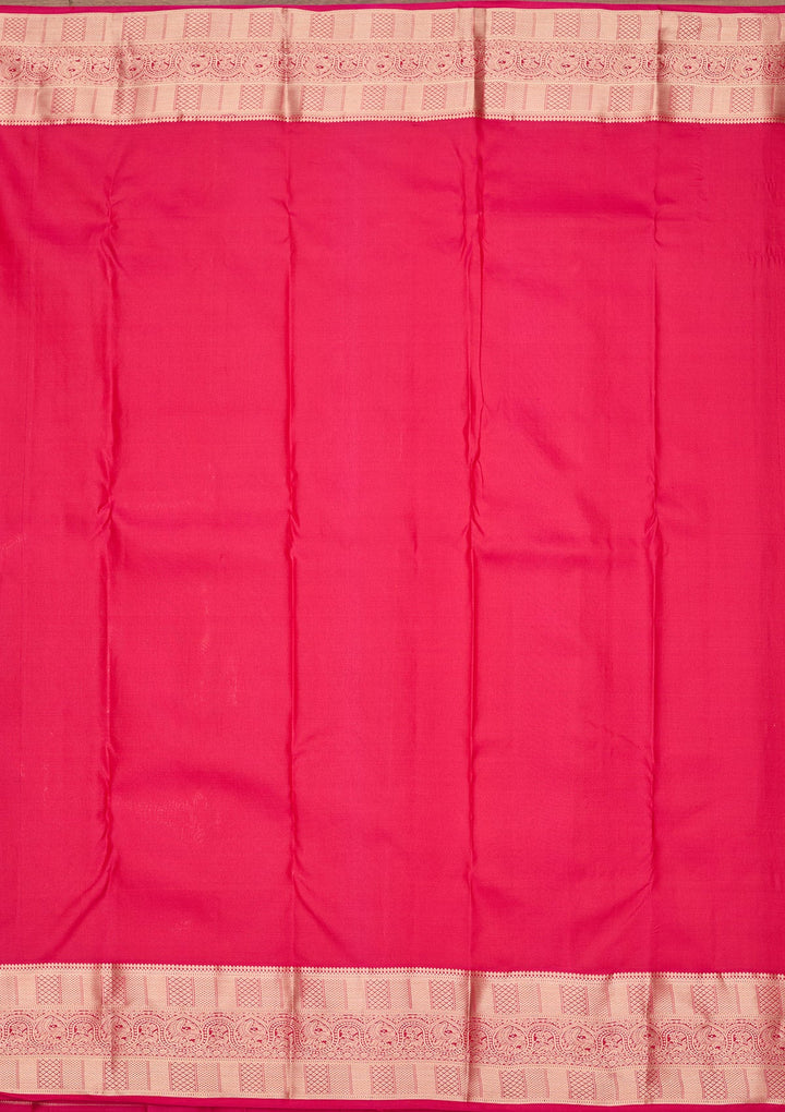 Rani Pink Zariwork Pure Silk Saree