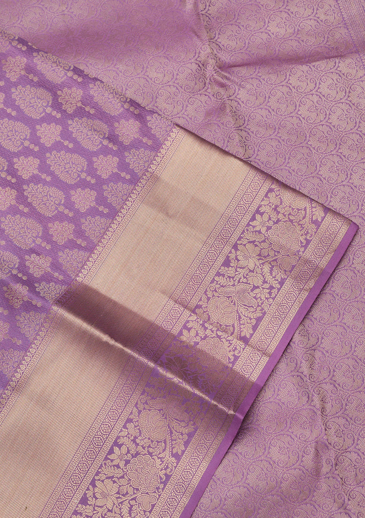 Lavender Zariwork Pure Silk Saree