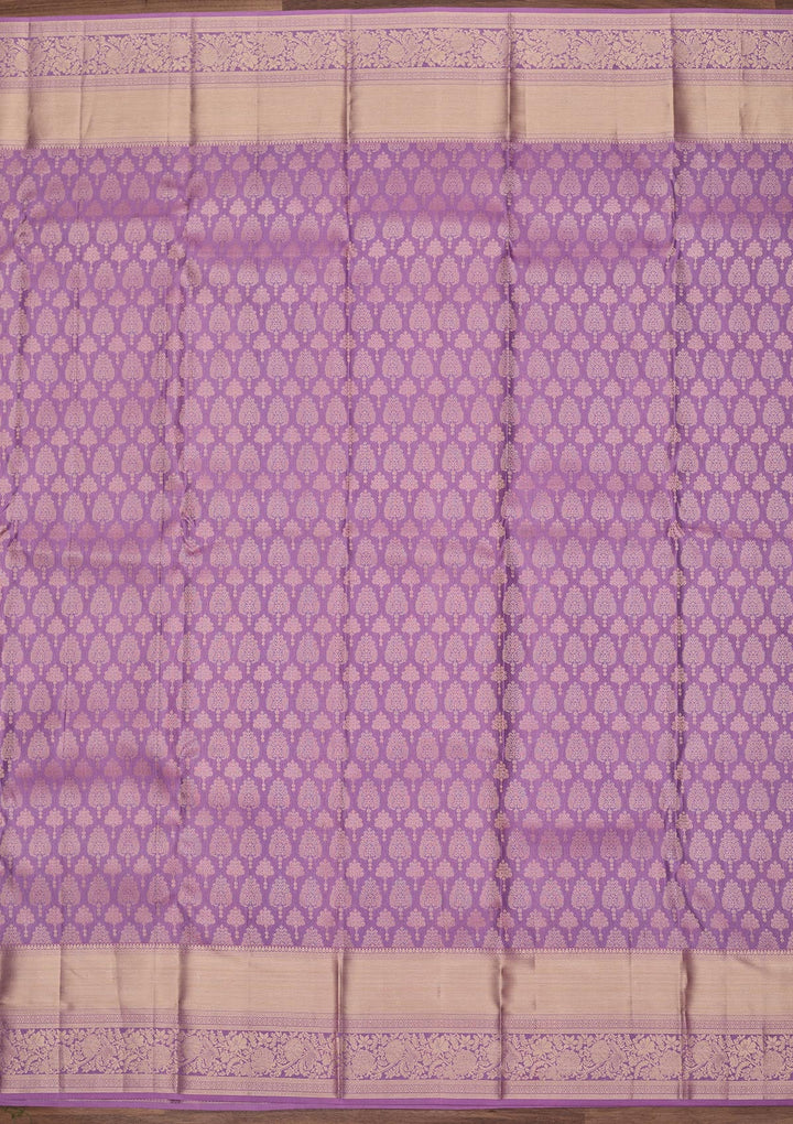 Lavender Zariwork Pure Silk Saree