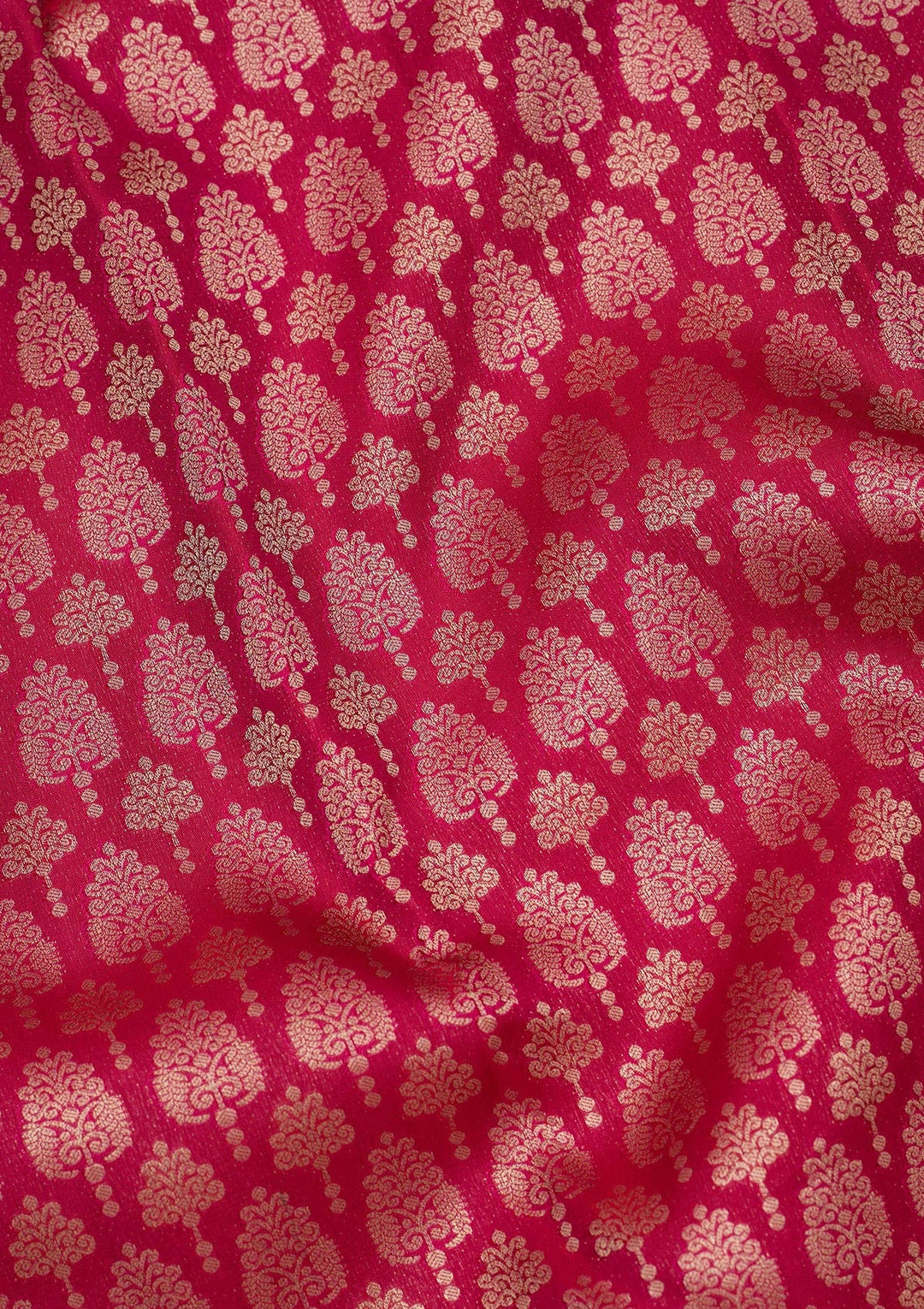 Magenta Pink Zariwork Pure Silk Saree