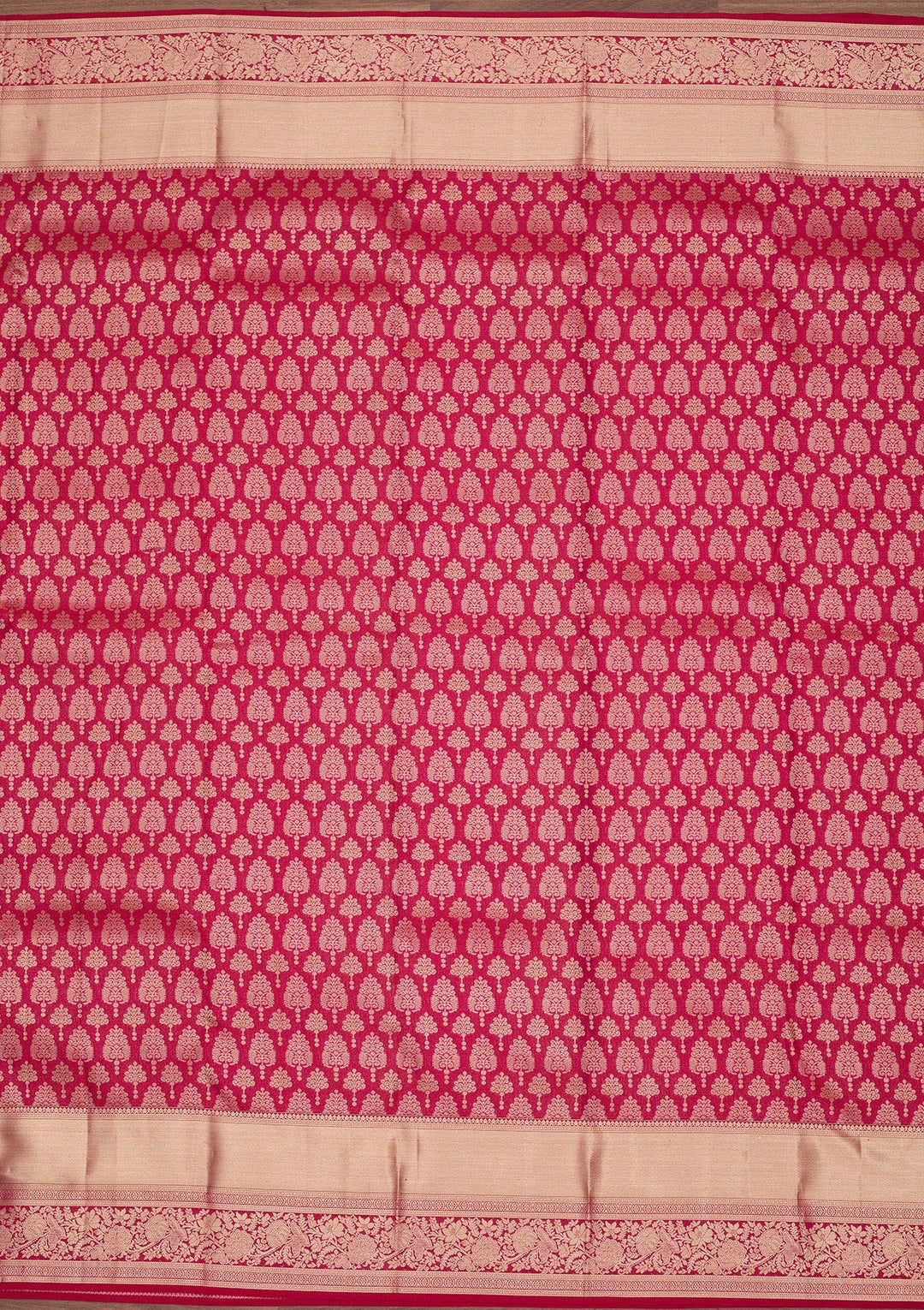 Magenta Pink Zariwork Pure Silk Saree