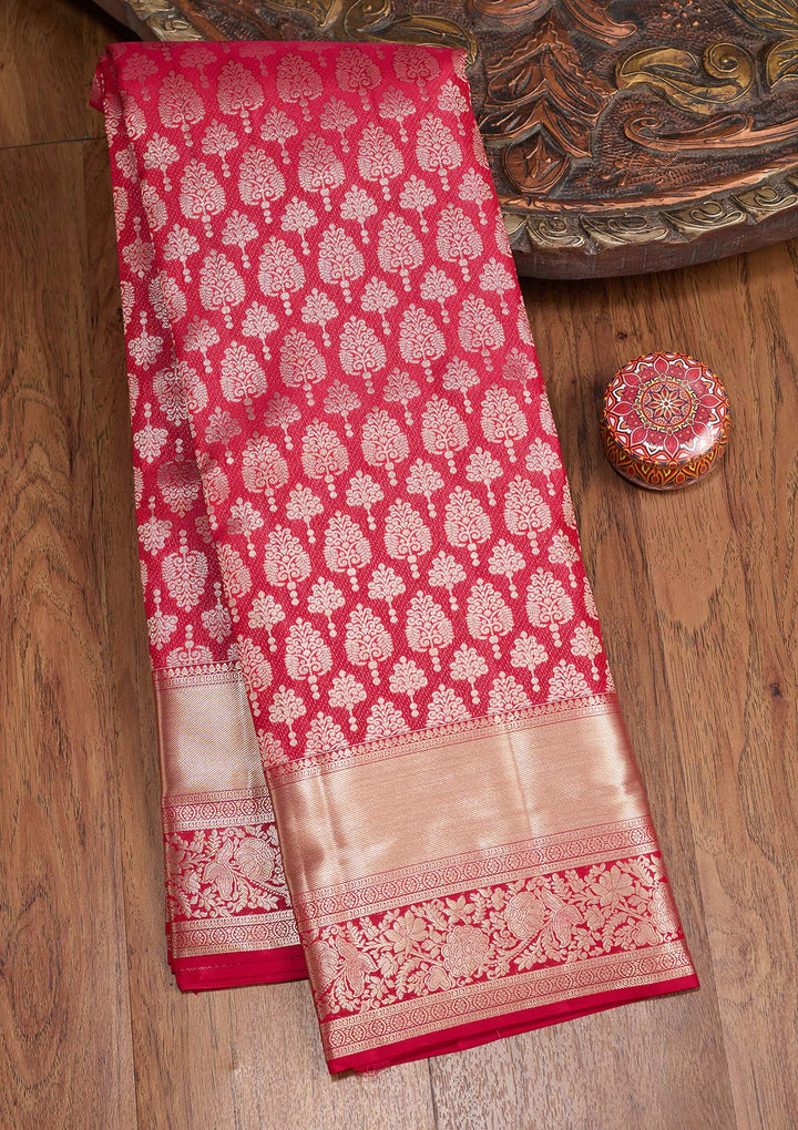 Maroon Zariwork (Gold) Silk Saree
